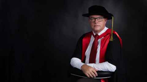 Professor Martin Stiles in his professorial robes.