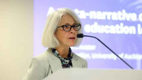 Vice-Chancellor Professor Dawn Freshwater speaking at the Global Sustainable Development Congress.