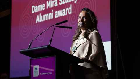Dr Kiri Dell at the 2024 Aotearoa Māori Business Leaders Awards