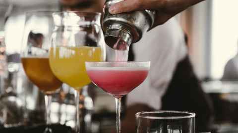 Cocktails being poured 