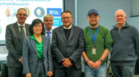 From left: Professor Warwick Bagg, Dr Shan Yi, Professor Frank Bloomfield, Minister Hon Dr Shane Reti, Dr Billy Yi Yang and Professor Paul Kilmartin.