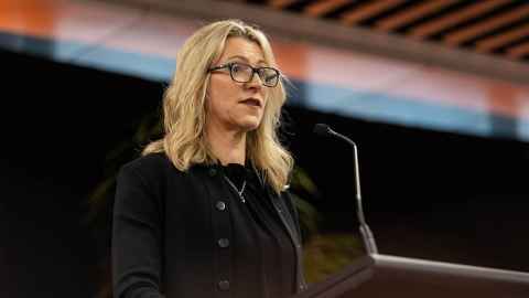 merryn talks at conference