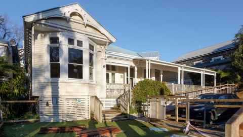 3 Alten Road, the old childhood centre is an historic villa. Pictures red tape around it readying for a move to Muriwai. 