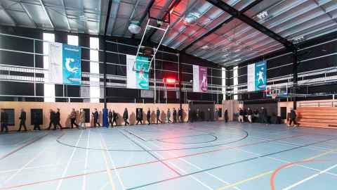 Farewell to B242, the temporary sports courts used before Hiwa was built. Photo: Chris Loufte