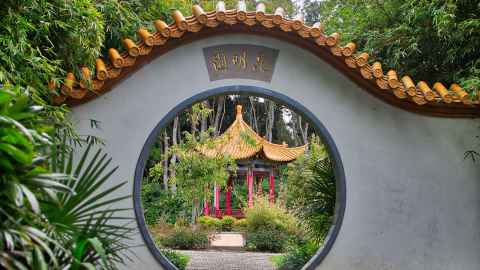 A Chinese temple in Pukekura Park, New Plymouth.
