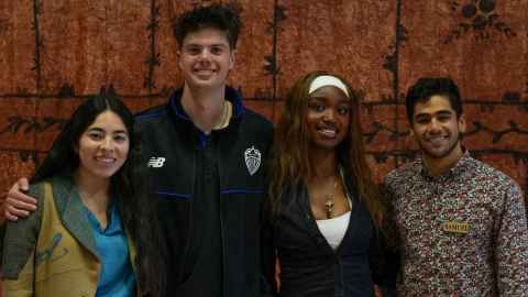 Stanford University interns (from left) Kaitlyn Sanchez, Reilly McKnight, Sarah Oyegoke and Samuel  Desai.