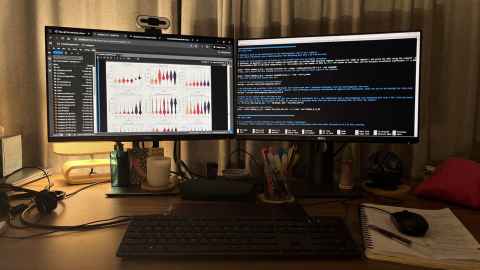 Two screens with information