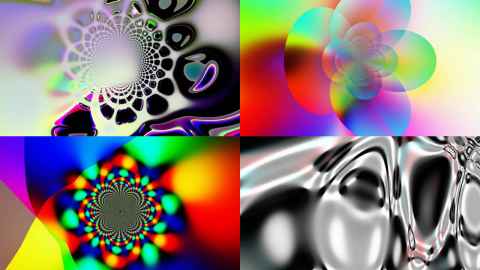 Colourful patterns created by Michael and the other genetic art team in the 1980s