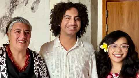Councillor Josephine Bartley with Iatua Felagai Taito and Fang Tuigamala