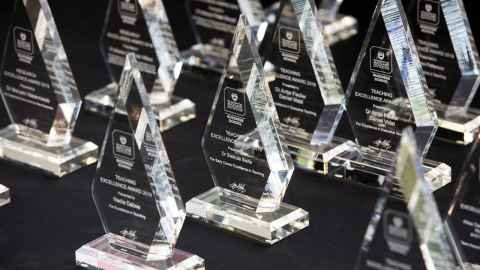 VC Teaching Excellence Awards trophies