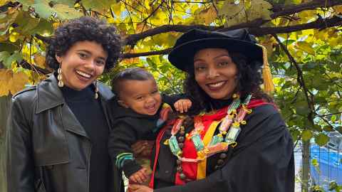 Image of Kara Beckford, wife Amber and son Āiorangi.