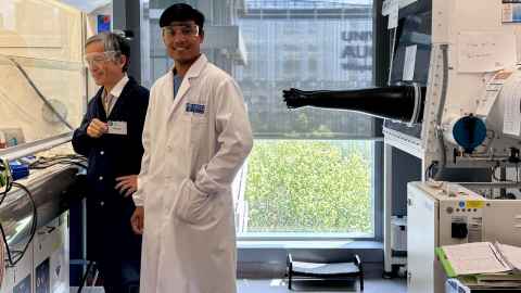 Professor Peng Cao and Dr Kumar Jena from the Department of Chemical and Materials Engineering.