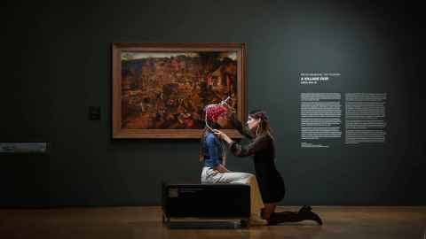 Tamar Torrance research setup at Auckland Art Gallery