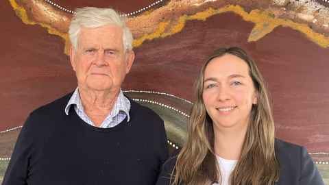 Michael Horton with Dr Helen Murray. Photo: Danelle Clayton.