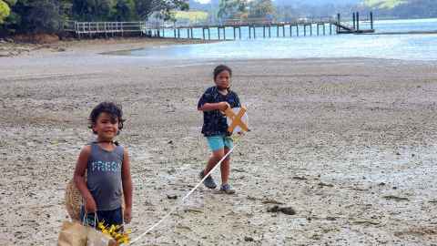 Tamariki from Ngāti Manu hapū in Northland.