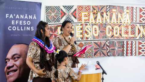 Image of Vasa Fia Collins with daughters and youth