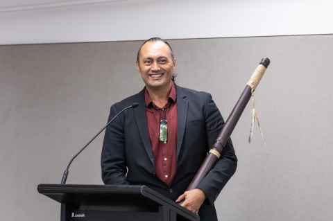 Michael Steedman joked that he really wanted to sing ... but left it to the choir. 