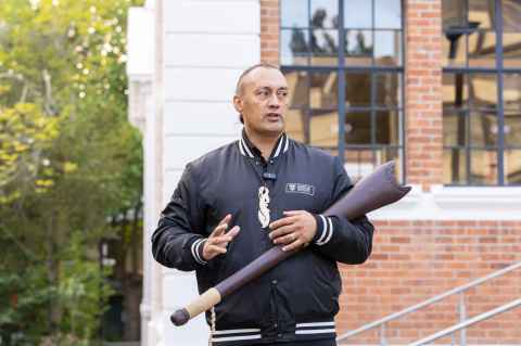 Kaiarataki Michael Steedman led the blessing. All photos Simon Young 