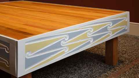 Chevron Hassett, Aroha Ki Te Tangata, 2025. Installation view (detail). Photo: Sam Hartnett.