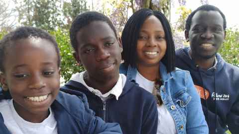 The family in a line