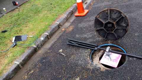 A stormwater utility hole