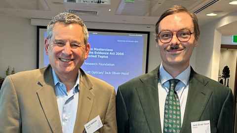 Jack Oliver-Hood (right) with Professor Scott Optican