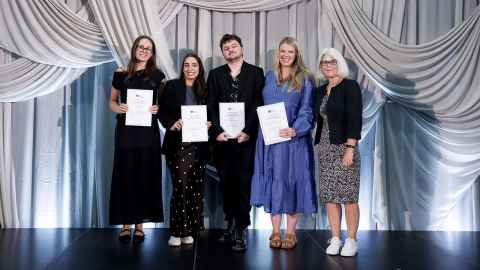 Photo of Vice-Chancellor Professor Dawn Freshwater and the Student Equity and Wellbeing team. 