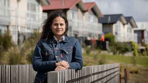 Dr Karamia Muller says Māori and Pacific design elements in architecture build our sense of identity. Photo: Chris Loufte.