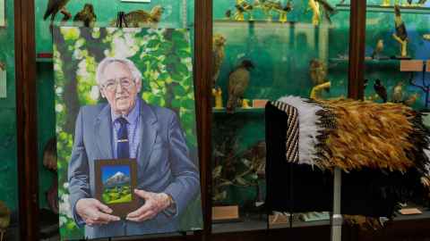 A portrait of George Mason by Taranaki artist Charlotte Giblin will hang in the newly named George Mason Biology Building.