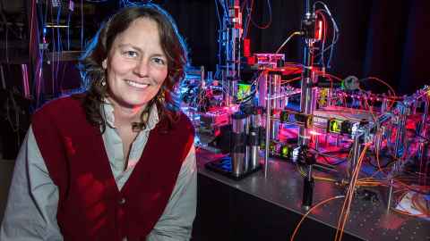 Professor Cather Simpson, leads the Photonics Laboratory at the University of Auckland.