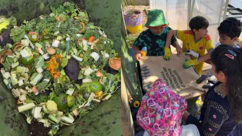 Kids composting