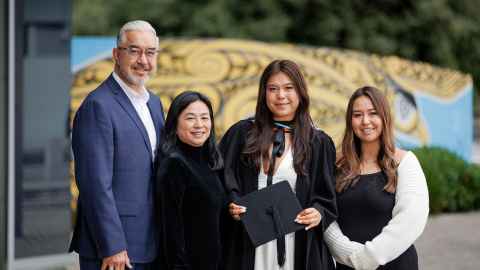 The McCarthy family, Serina, James (dad) Joo (mum) and sister Cinjah.