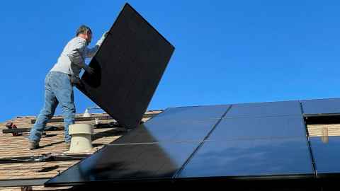 Solar panels add to the value of a property, says Professor Emeritus Ralph Cooney. Photo: Bill Mead.