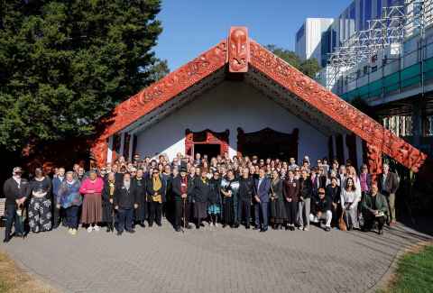 Josephine was welcomed onto Waipapa Marae with her proud whānau alongside her. Photo: Chris Loufte