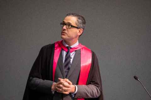 Professor Richard Douglas at his inaugural lecture in 2019.