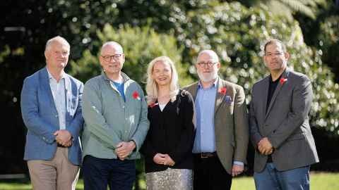 Hood Fellow Professor Russell Foster (second from left) with members of the University’s chronobiology research group, Associate Professor Guy Warman, Dr Nicola Ludin, Dr James Cheeseman and Dr David Cumin.