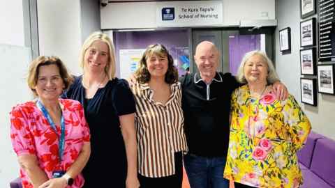 Image of Research team: Deborah Raphael, Merryn Gott, Gemma Aburn, Ross Drake and Tess Moeke-Maxwell