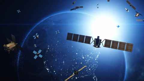 Satellites  surrounding planet Earth