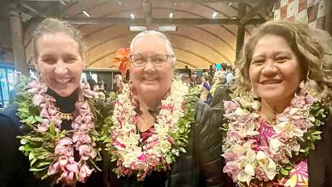 Image of Judith McCool, Christina Newport and Jemaima Tiatia-Siau