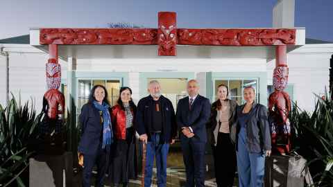 Henare whānau at the re-cloaking ceremony in May
