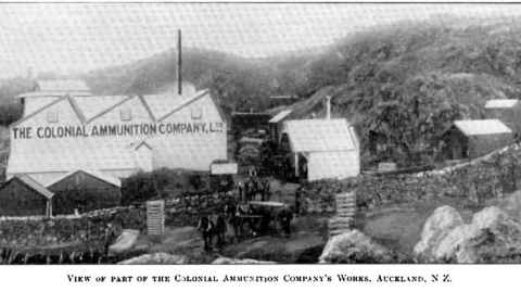  The Colonial Ammunition Company in Mt Eden, Auckland was established in 1885 and operated for almost a century. It was the country's first major munitions manufacturer. 