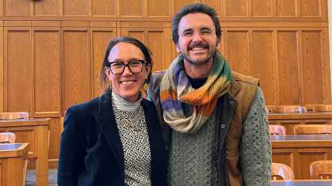 Auckland Law School Professor Claire Charters with Raffaele at Yale.