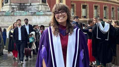 Dr Hannah Douglass graduates with her PhD at Imperial College London.