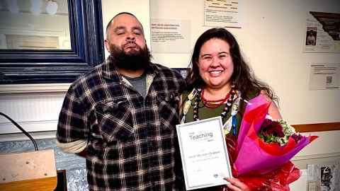 Image of Sarah McLean-Orsborn and Nick Orsborn at Teaching Awards