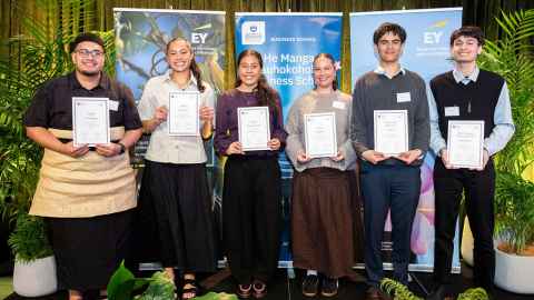 Image of six finalists, The six finalists, from left: Leka Tu’ungafasi, Nevaeh Pereira, Alexandrea Ape-Paia, Gloria Meredith, Luca Taimana and Brayden Williams. Photo Dean Carruthers