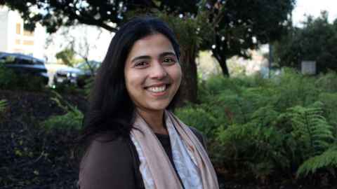 Dr Akshata Anchan is looking for ways to stop melanoma spreading to the brain. Photo Rose Davis.