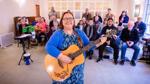 Dr Alison Talmage with the CeleBRation choir. 