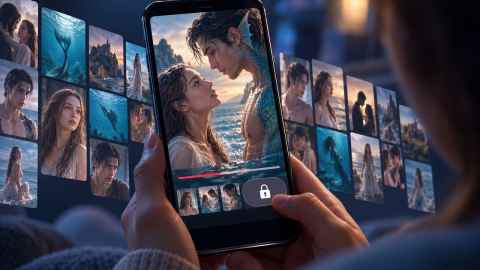 An AI-generated image of the fantasy-style storytelling common in smartphone micro-dramas.