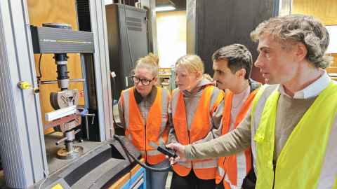 Dr Gary Raftery directs testing of mechanical characteristics.