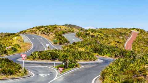 A cross-hatch of roads in rural NZ 